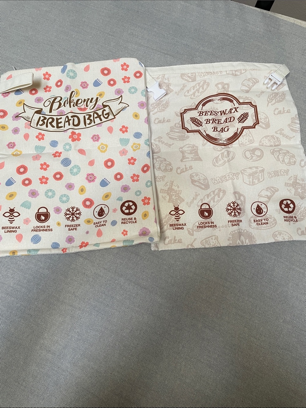 Two Beeswax Bread Bags New Never Used